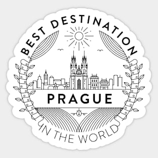 Prague Minimal Badge Design Sticker